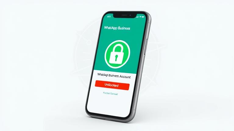 alt_text: Smartphone displaying WhatsApp Business with an unlocked chat, symbolizing account recovery.