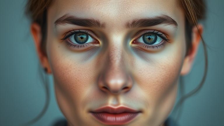 alt_text: Close-up of a face with blurred area, showing Photoshop tools like selection and Gaussian Blur.