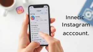 alt_text: Smartphone showing Instagram account settings, highlighting account management or deletion.
