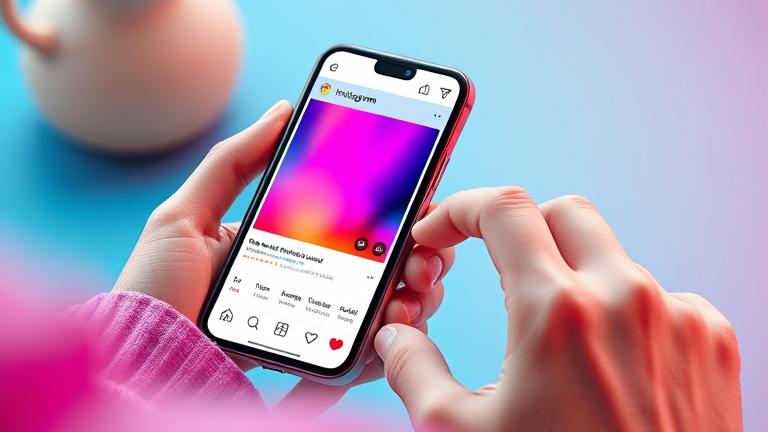 alt_text: Person customizing Instagram highlight covers on smartphone without posting.