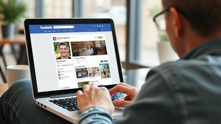 Alt_text: Person exploring social media recovery on laptop, hints of search for deleted photos.