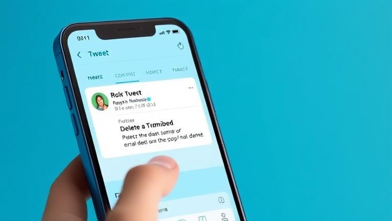 alt_text: Smartphone screen showing Twitter tweet with delete icon and confirmation dialog.