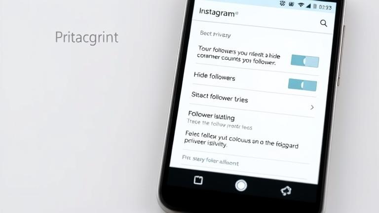 alt_text: Android screen showing Instagram privacy settings to hide followers and manage visibility.