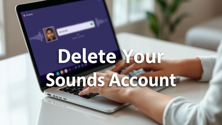alt_text: Person using device with account settings, sound icons, and a clean, modern look.