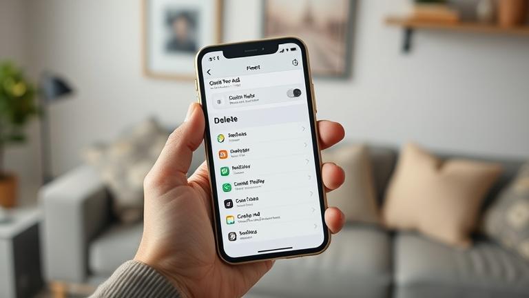 alt_text: Person manages Gumtree ad on iPhone in a cozy home setting.