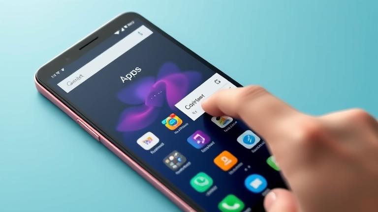 alt_text: Modern Android phone with hidden apps folder, emphasizing privacy and customization.