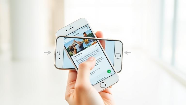 alt_text: iPhone 6 held in hand, showing screenshot process with finger pressing Home & Power buttons.