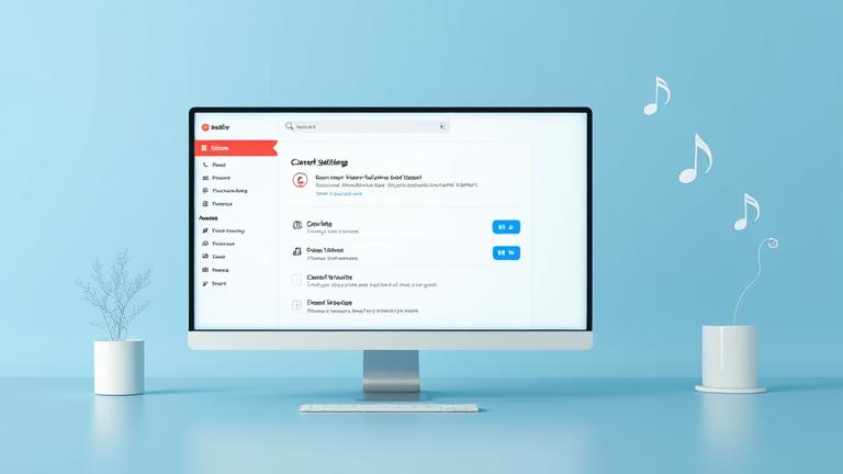 alt_text: Guide image showing a device with account settings, focusing on 'Cancel Subscription,' with music icons.