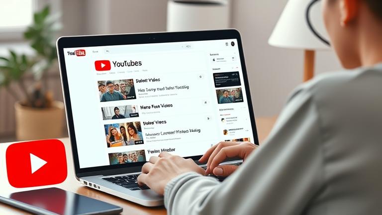 alt_text: Person managing YouTube videos easily on device, emphasizing privacy and control.