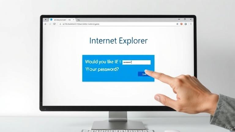 alt_text: Browser screen showing IE login with remember password prompt, user hovering over options.
