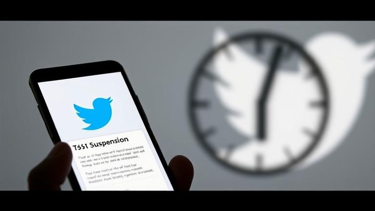 alt_text: Smartphone shows suspension notice; shadowed figure ponders over Twitter suspensions.