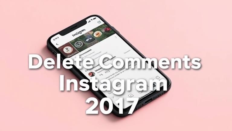 alt_text: Smartphone screen showing Instagram 2017, user deleting a comment with delete icon.