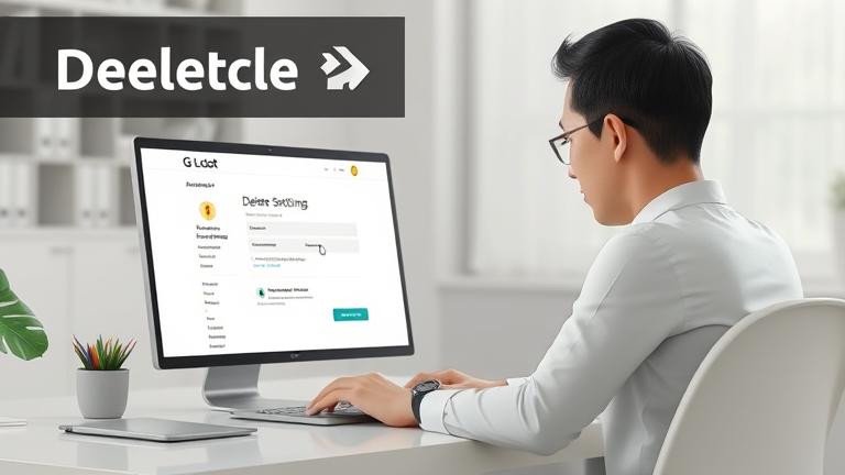 alt_text: Person deleting G Loot account online, clicking settings on a clean, modern interface.