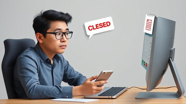 alt_text: Person online, looking concerned while navigating to cancel or delete a dating profile.