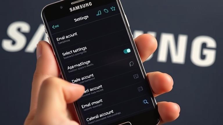 How do I delete an email account on my Samsung phone?