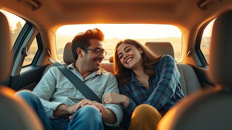 how to cuddle in the backseat of a car?