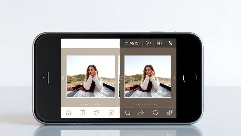 how to put 2 photos side by side on iphone?
