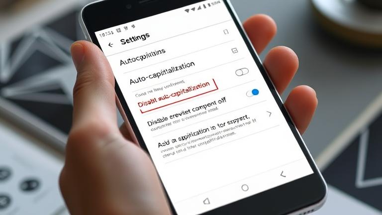 how to turn off auto capitalization on android?