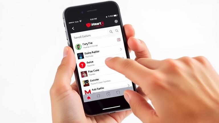 How do I delete a saved station on iHeartRadio?