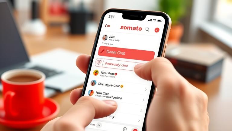 How do you delete a chat on zomato?