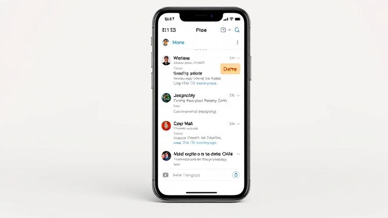 alt_text: iPhone screen showing Hangouts chat with options to delete messages, sleek background.