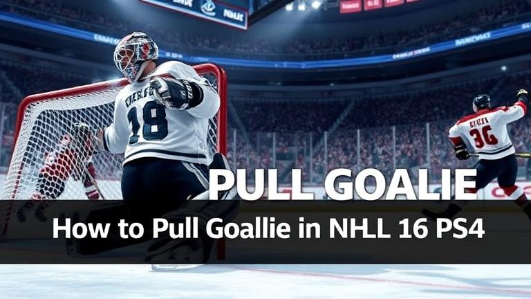 alt_text: Intense NHL 16 PS4 scene with goalie pull, players in action, and game HUD elements.