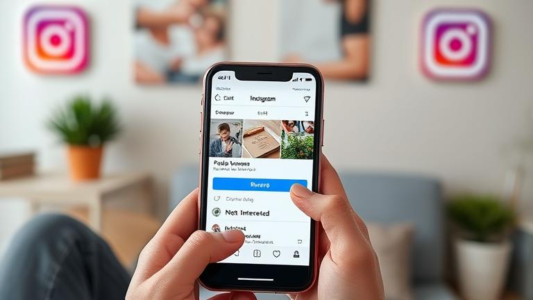 alt_text: User taps "Undo" on Instagram to reverse a "Not Interested" action on a post.