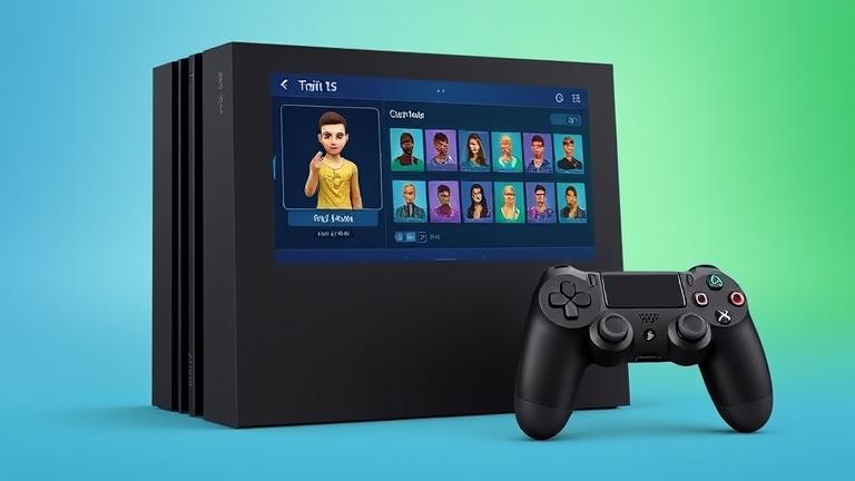 alt_text: PS4 and controller with Sims 4 trait customization screen highlight for guide.
