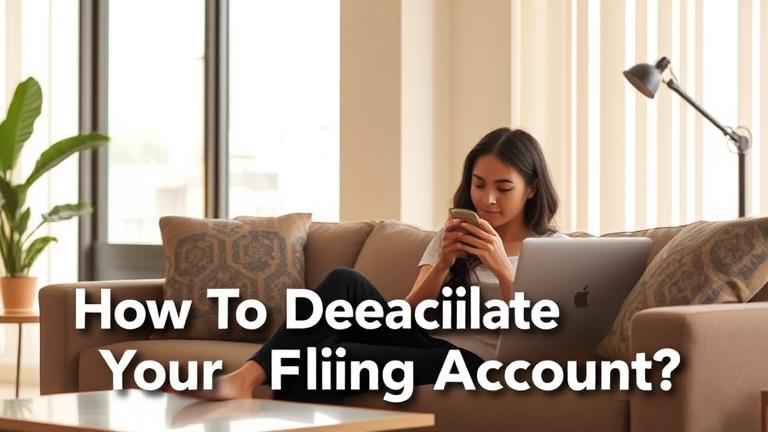 Someone deactivates their Fling account, feeling relieved in a cozy, calm setting.