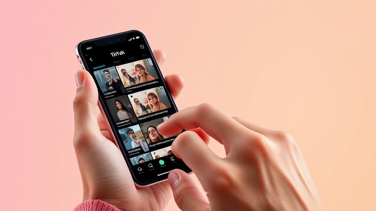 alt_text: Person managing TikTok videos on smartphone, deleting easily with swipe gestures and icons.