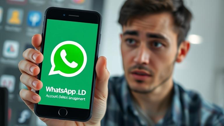 alt_text: Person worried about WhatsApp account deletion, symbolizing digital privacy concerns.