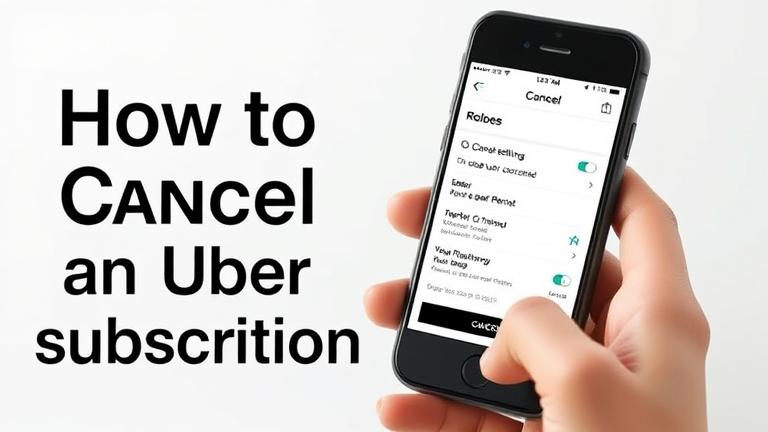 alt_text: Person managing Uber subscription on smartphone in a clean, modern setting.
