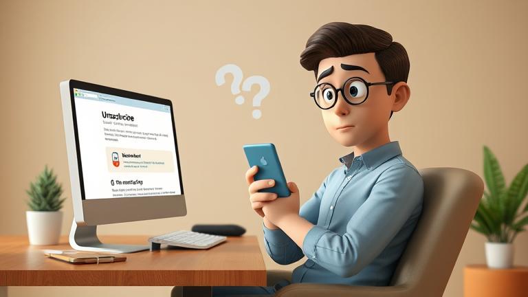 alt_text: Person seeking help with email unsubscribe options, in warm, professional setting.