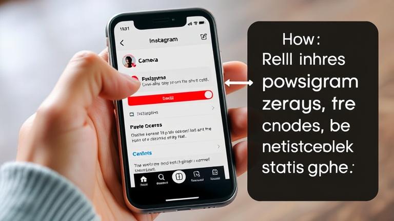 alt_text: Hand adjusts Instagram permissions on phone, enabling camera access in settings.