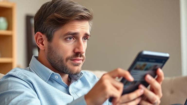 alt_text: Person views Amazon Photos with a cloud and cancellation icons, suggesting data loss.