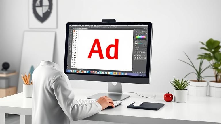 alt_text: User confidently working in Adobe Illustrator with basic tools on a clean, well-lit desk.