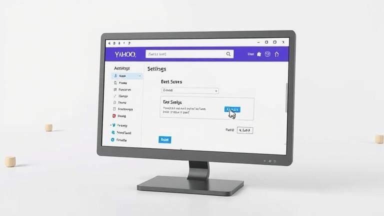 alt_text: Smartphone screen showing Yahoo Mail settings with delete option highlighted.