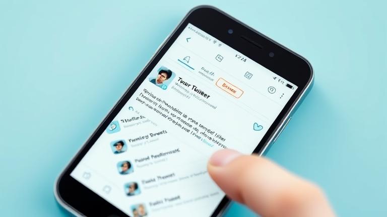 alt_text: Smartphone screen showing tweet deletion with cursor, icons, and a clean background.
