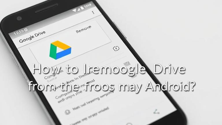 alt_text: Smartphone screen with Google Drive open, showing menu options and Android and Drive icons.