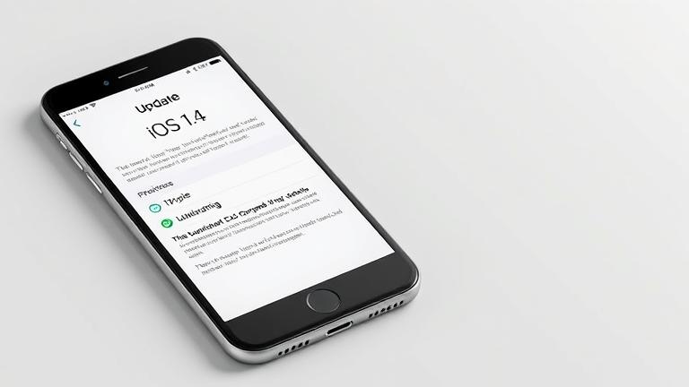 alt_text: iPhone 6 running iOS 11.4 update, showingsettings menu, clean background, soft lighting.