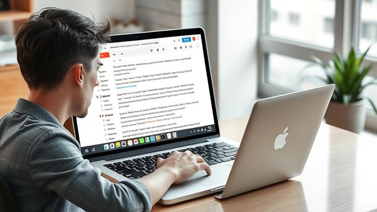 alt_text: Frustrated user at laptop with cluttered Gmail inbox, hovering over "Select all" to delete emails.