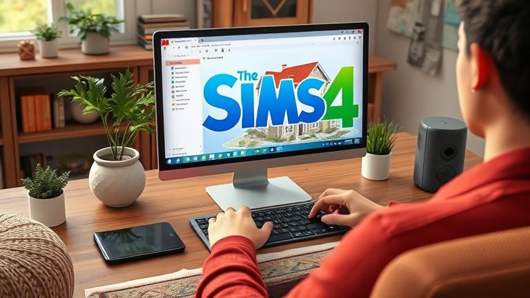 alt_text: Person deletes a house in The Sims 4 on PC, with screen showing house removal.