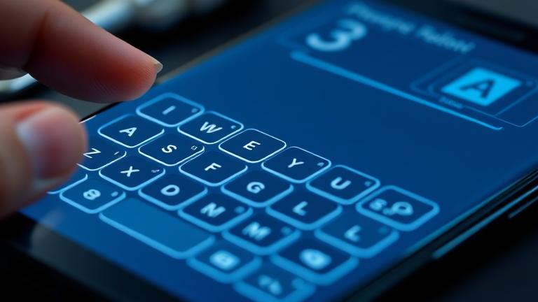 alt_text: Close-up of Galaxy S8/Note8 screen with period key acting as spacebar, hinting at a tech issue.