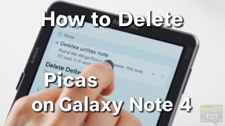 alt_text: Galaxy Note 4 screen showing Picasa note deletion, with finger selecting delete.