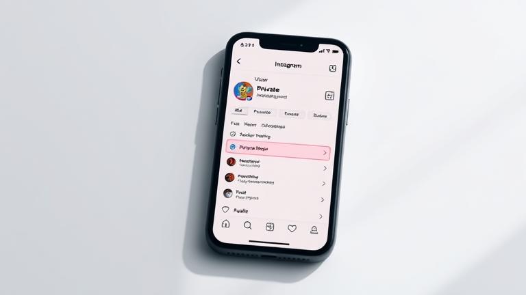 alt_text: Smartphone showing a private Instagram profile with mutual followers highlighted subtly.