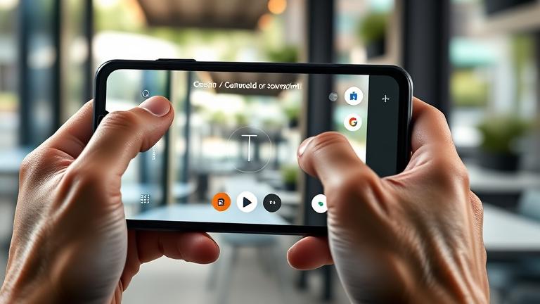alt_text: Person taking a screenshot on a Google Pixel phone in a modern, natural-lit setting.