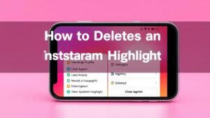 alt_text: Smartphone screen showing Instagram highlight management and delete options in bright colors.