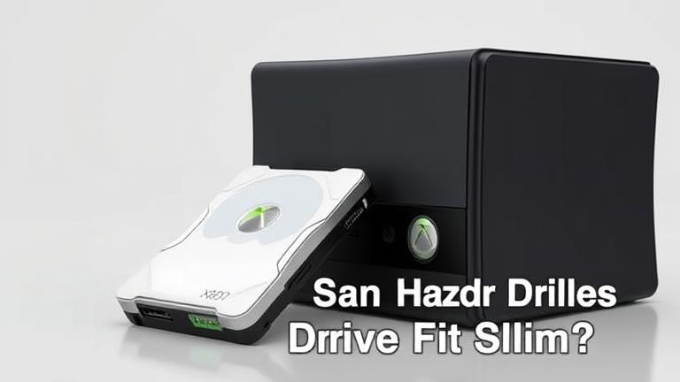 alt_text: Xbox 360 Slim with a sleek hard drive connected, highlighting upgrade options.
