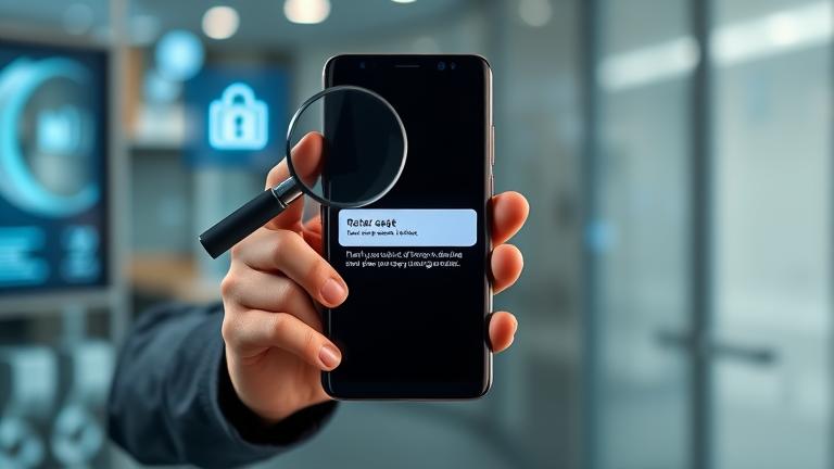 alt_text: Person holding Galaxy S8 with reset menu, in a tech-inspired setting, showing troubleshooting.
