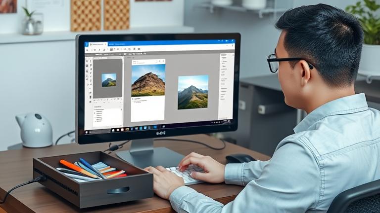 alt_text: Person editing an image in GIMP, resizing it carefully on their workspace.